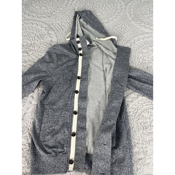 H&M Unisex Button Down Cotton Lightweight Hooded Jacket Size S Color Gray NWT - Picture 11 of 11